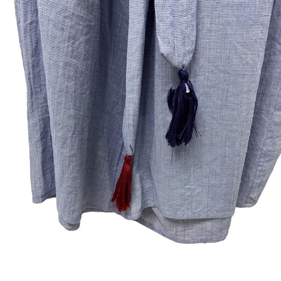 THML Jumpsuit Off The Shoulder Blue Tassel Tie Size Large THS0427 - Picture 6 of 8